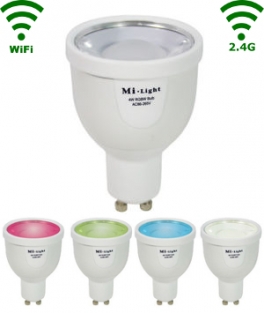 Slimme GU10 Ledspot - 4W RGB/Warm wit WiFi/RF Controlled