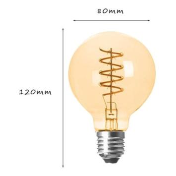 LED E27-G80 Filamentlamp Vita 4 Watt - 2200K - Dimbaar