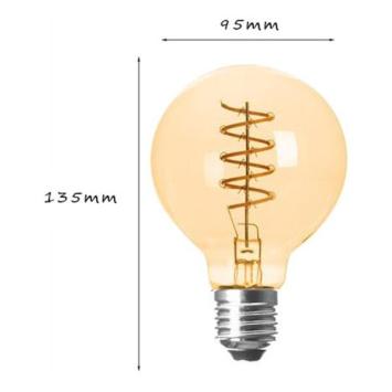 LED E27-G95 Filamentlamp Vita 4 Watt - 2200K - Dimbaar