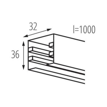 Spanningsrail Zwart 100 cm - 4-aderig - 3-fase