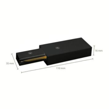 Voedingsconnector zwart voor 1-fase spanningsrail