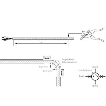 LED Lichtslang 230V - Koel wit - 3,2W/m - IP44 - Ø13mm