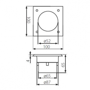 Led Grondspot 2,5 Watt technische tekening