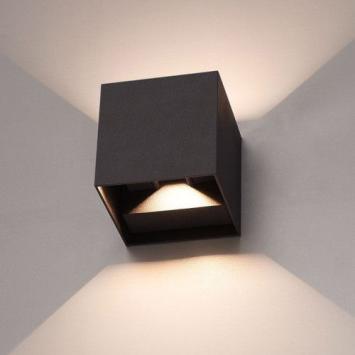 LED Wandlamp Kubus Zwart 6 Watt - 2700K - Dimbaar