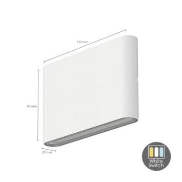 LED Wandlamp Callisto Wit - Kleur instelbaar - 6 Watt - IP65