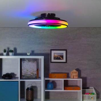 Plafondventilator met ledlamp - Plave - RGB+CCT - 48 Watt - Ø485mm