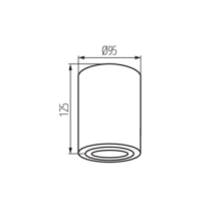 Opbouwspot rond - Bord1 - Aluminium - Kantelbaar - Ø95x125mm