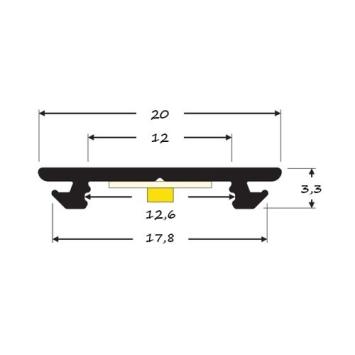 Buigbaar Aluminium Profiel Wit voor 230V Ledstrip 10 cm - Arc 12 - 20x3,3mm - 1 meter