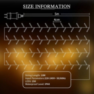 LED Lichtsnoer 10 meter - 7W - 500 leds - warm wit - IP44